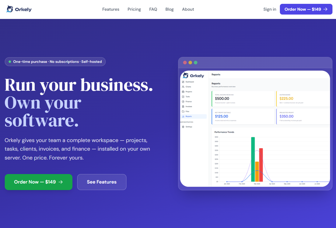 Orkely SaaS Application Design